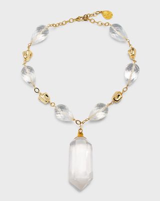 24K Gold Foil and Crystal Nugget Necklace
