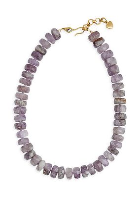 24K-Gold-Plated & Amethyst Beaded Necklace