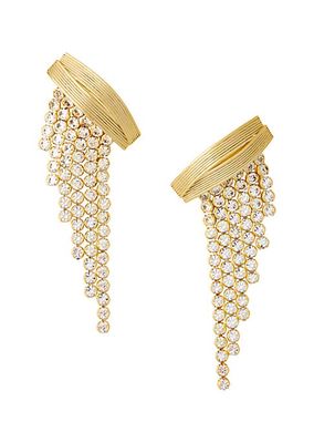24K-Gold-Plated & Crystal Fringe Earrings