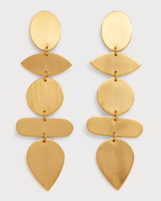 24K Gold-Plated Linear Geometric Earrings