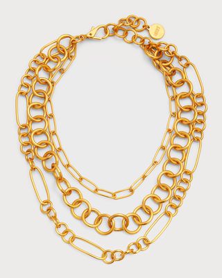24K Gold-Plated Multi-Layer Chain Necklace