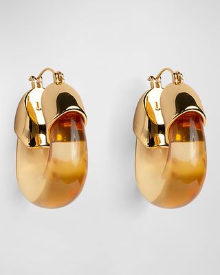 24K Gold Plated Organic Hoop Earrings