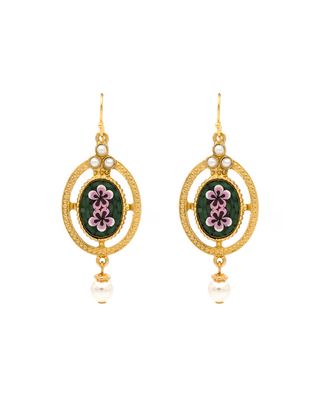 24k Gold-Plated Pearl Drop Earrings