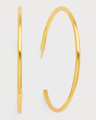 24K Gold-Plated Skinny Hoop Earrings
