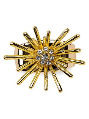 24K Goldplated Crystal Sparkle Burst 4-Piece Napkin Ring Set - Gold - Gold
