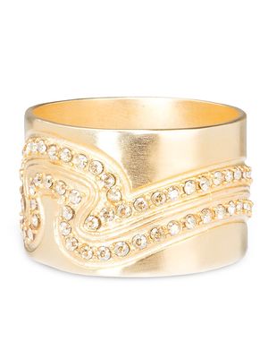 24K Goldplated Crystal Wave Napkin Ring Set - Gold - Gold