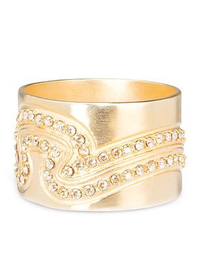 24K Goldplated Crystal Wave Napkin Ring Set