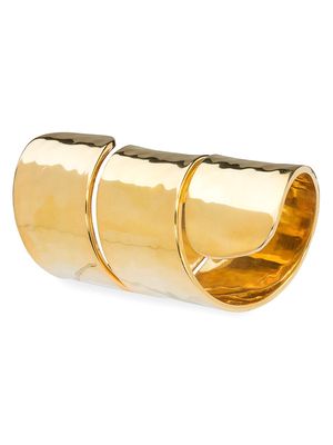 24K Goldplated Hammered 4-Piece Napkin Ring Set - Gold - Gold