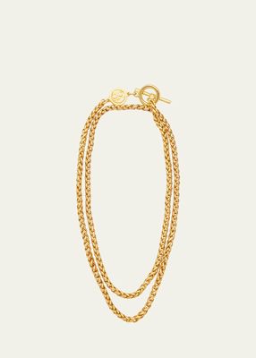 24K Yellow Gold Electroplate Long Tube Chain Necklace