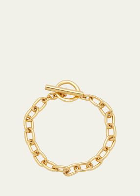 24K Yellow Gold Electroplate Small Chain Link Bracelet