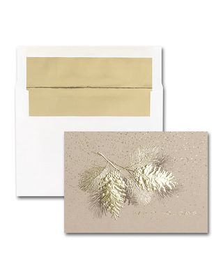 25 Rustic Pine Elegance Greeting Cards with Printed Envelopes