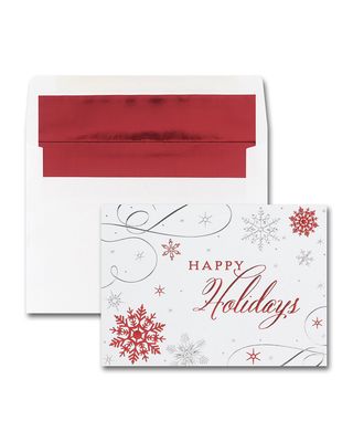 25 Snowflake Swirls Greeting Cards with Printed Envelopes