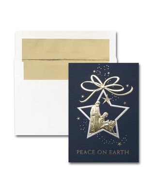 25 Star of Peace Greeting Cards with Printed Envelopes
