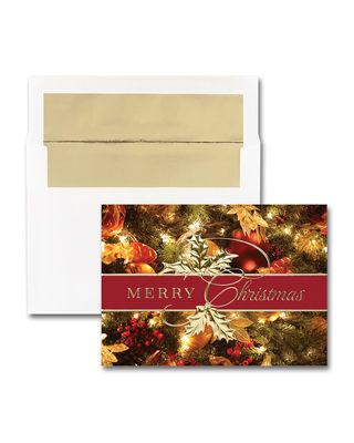 25 Stunning Christmas Greeting Cards with Printed Envelopes
