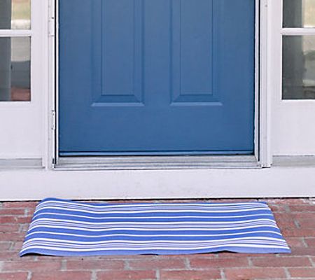 25" x 40" Blue Nautical Stripe Layering Mat by Lauren McBride