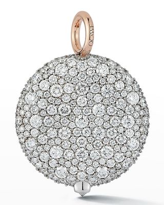 25mm Large Pebble Pendant in 18K Rose Gold and Diamonds