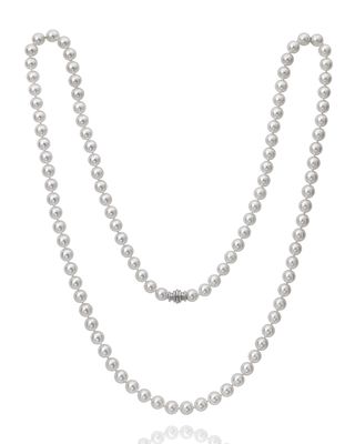 26" Akoya Pearl Necklace with White Gold Clasp