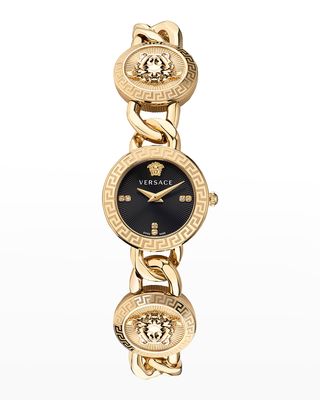 26mm Stud Icon Bracelet Watch, Gold/Black