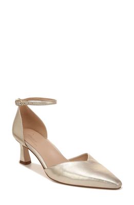 27 EDIT Naturalizer Danica Ankle Strap Pointed Toe Pump in Champagne Metallic Leather