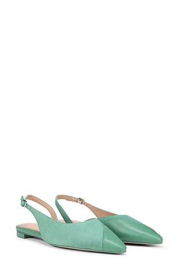 27 EDIT Naturalizer Makenna Pointed Toe Slingback Flat in Lilypad Green Suede