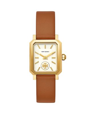 27mm Robinson Leather Watch w/ Moving Logo, Brown