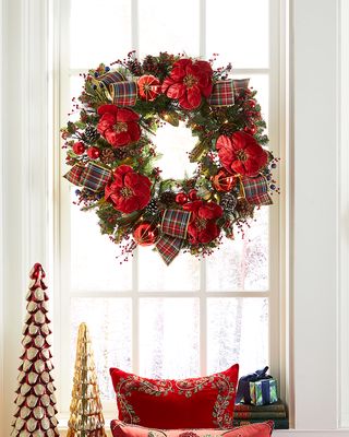 28" Classic Christmas Pre-Lit Wreath