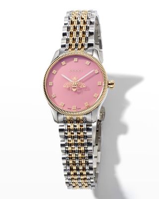 29mm Pink Dial Two-Tone Steel Bracelet Watch