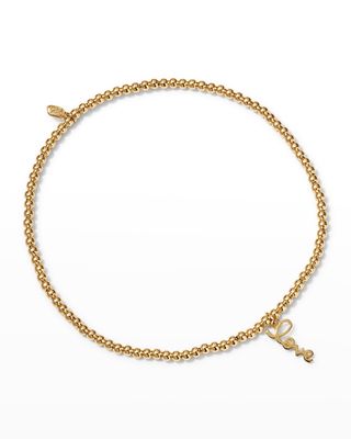 2mm Gold Bead Bracelet with Pure Love Charm