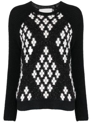 3.1 Phillip Lim argyle-check knitted jumper - Black