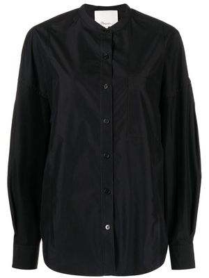3.1 Phillip Lim band-collar oversized shirt - Black