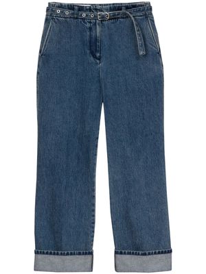 3.1 Phillip Lim belted flared cotton jeans - Blue