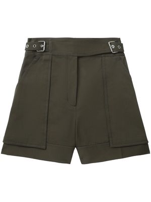 3.1 Phillip Lim belted-waist cotton shorts - Green