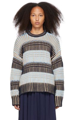 3.1 Phillip Lim Blue & Beige Striped Sweater