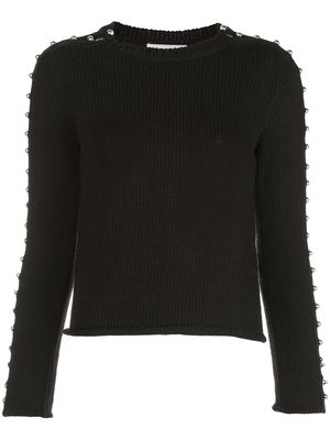 3.1 Phillip Lim boat neck stud-embellished jumper - Black