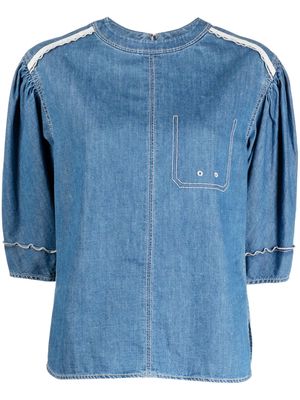 3.1 Phillip Lim contrast-stitching cotton top - Blue
