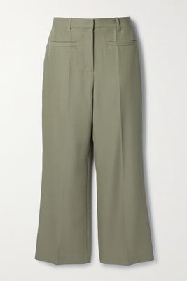3.1 Phillip Lim - Cropped Grain De Poudre Wool Straight-leg Pants - Green