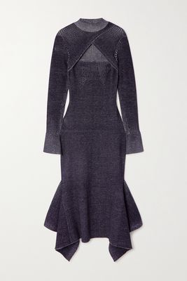 3.1 Phillip Lim - Cutout Ribbed Wool-blend Midi Dress - Gray