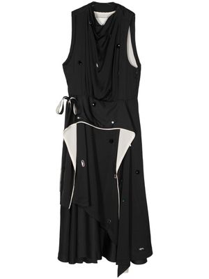 3.1 Phillip Lim Draped Cascade satin twill dress - Black