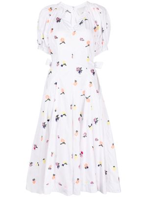 3.1 Phillip Lim floral-embroidered puff-sleeved dress - White