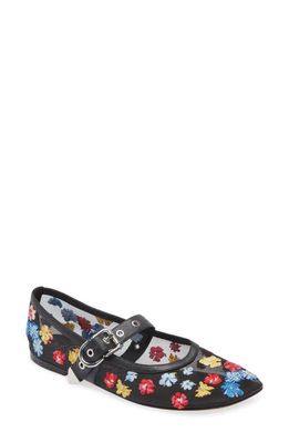 3.1 Phillip Lim Flowerworks Mesh Mary Jane Flat in Black Multi 