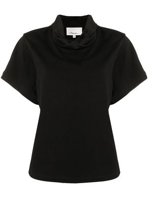 3.1 Phillip Lim folded-collar T-shirt - Black