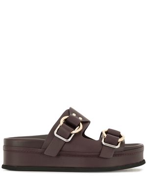 3.1 Phillip Lim Freida double-buckle platform slides - Purple