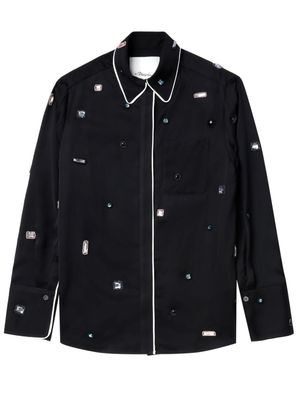 3.1 Phillip Lim gemstoned satin pajama shirt - Blue