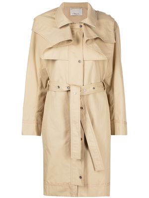 3.1 Phillip Lim hooded cotton trench coat - Brown
