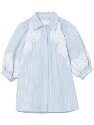3.1 Phillip Lim lace-detailing poplin shirt - Blue