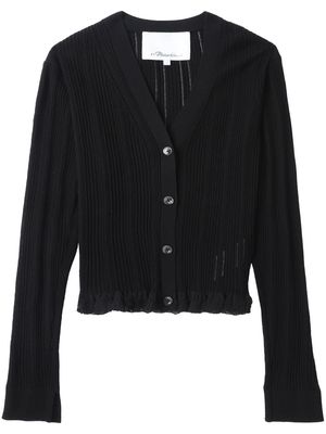 3.1 Phillip Lim lace-trim V-neck cardigan - Black