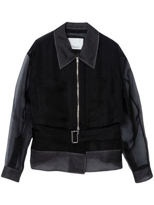 3.1 Phillip Lim layered belted silk jacket - Black