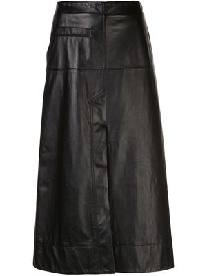 3.1 Phillip Lim leather high-waisted midi skirt - Black