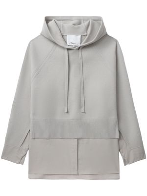 3.1 Phillip Lim long-sleeve layered hoodie - Grey