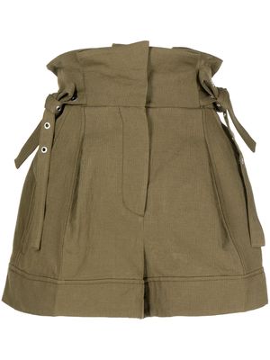 3.1 Phillip Lim Paperbag cotton-linen shorts - Green